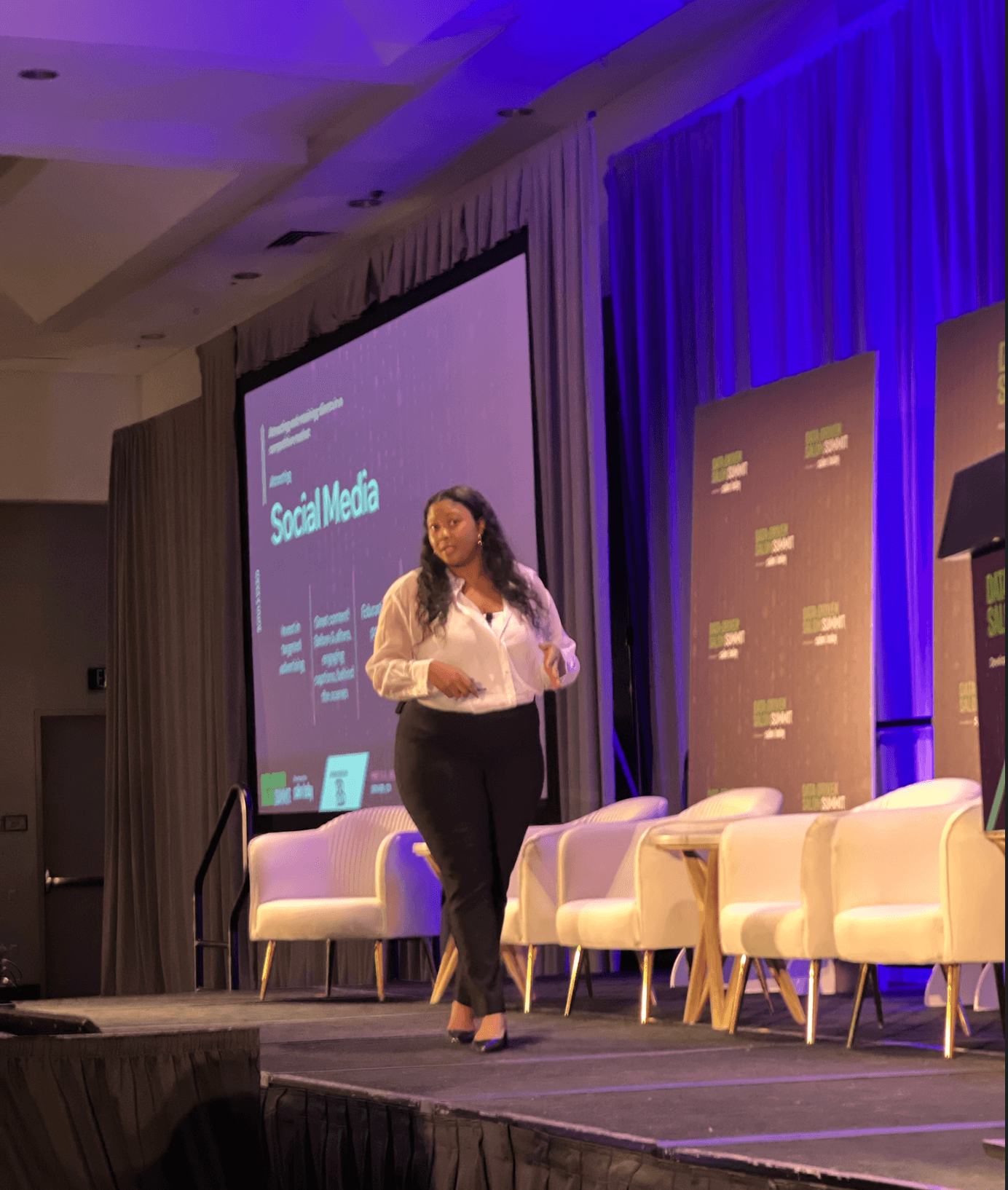 Boulevard Senior Education Manager Jozlyn Miller gives a presentation at Data Driven Salon Summit 2024.